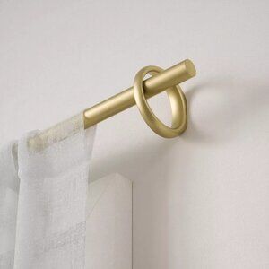 Umbra Gold Finish Ringlet End Expandable Steel Curtain Rod 42" to 120" Lengths